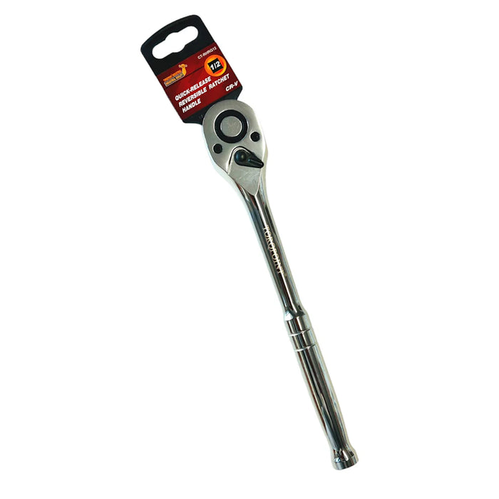 Torqpoint 1/2" Quick-Release Reversible Ratchet Wrench CR-V Steel Handle - CT-RHRQ12