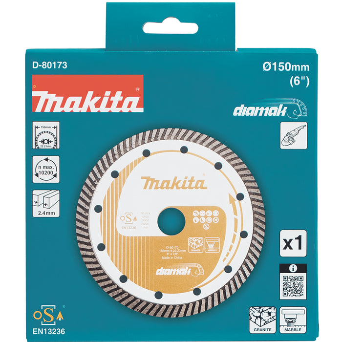 Makita 150mm (6") DIAMAK Turbo Diamond Blade - D-80173