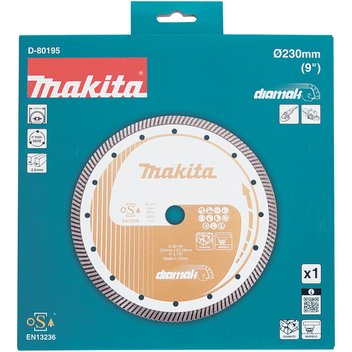 Makita 230mm (9") DIAMAK Turbo Diamond Blade - D-80195