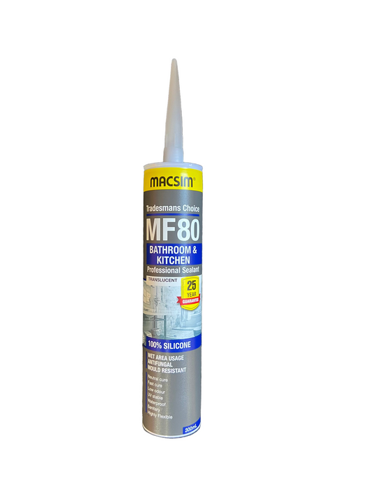 Macsim MF80 Bathroom & Kitchen Professional Silicone Sealant Translucent 300ML - 53TBKT