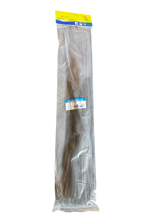 7.6mm x 500mm Black Nylon Cable Zip Ties