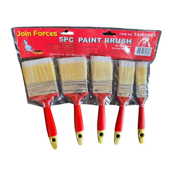 Join Forces 5PC Paint Brush - Red Handle