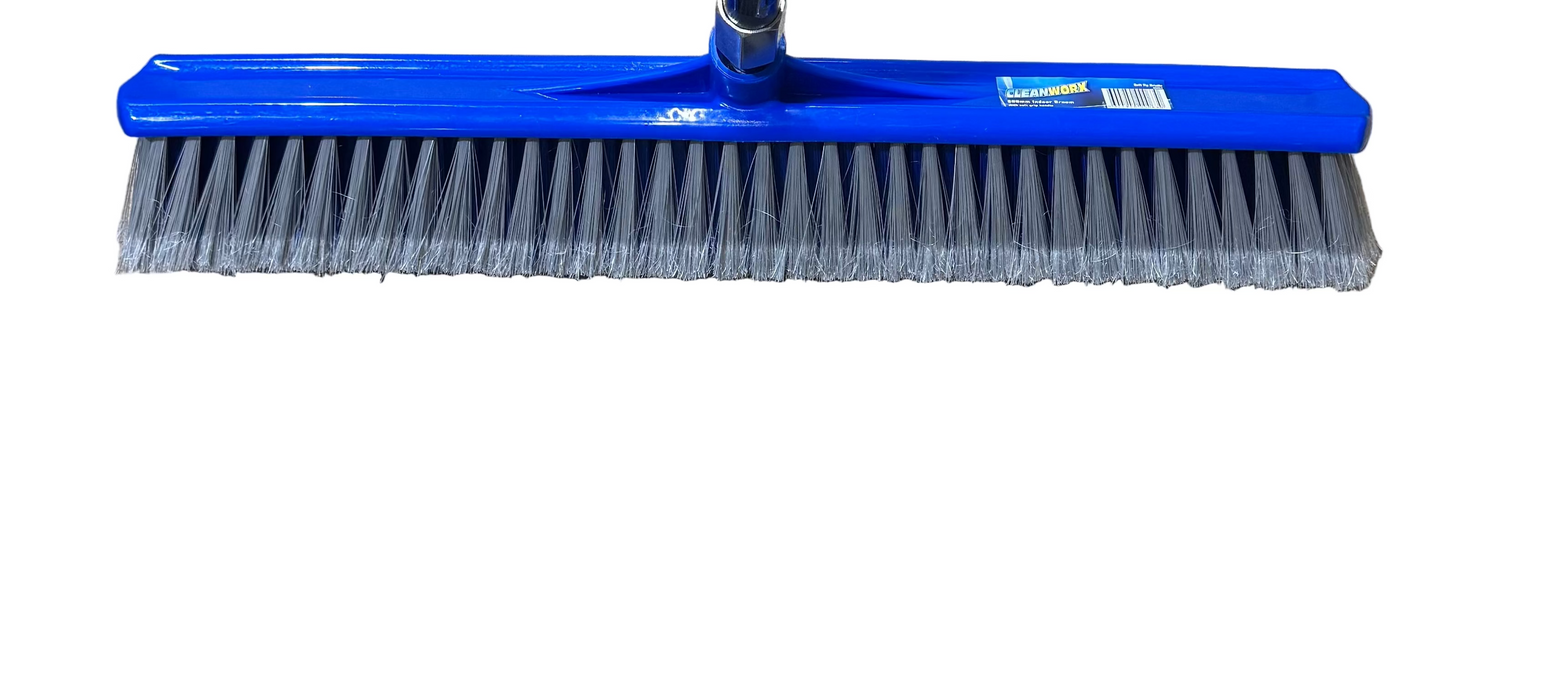 Cleanworx 600mm With 1500mm Metal Handle Indoor Broom Soft Tip Bristle