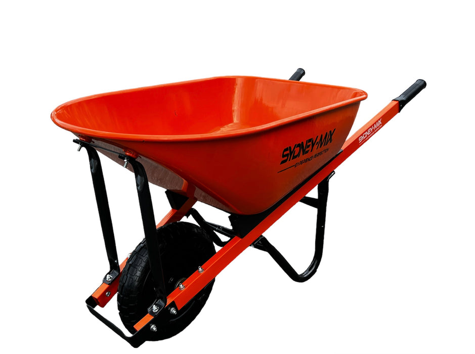 SYDNEY-MIX 100L Light Duty Builders Wheelbarrow - Flat-free/Solid Wheel