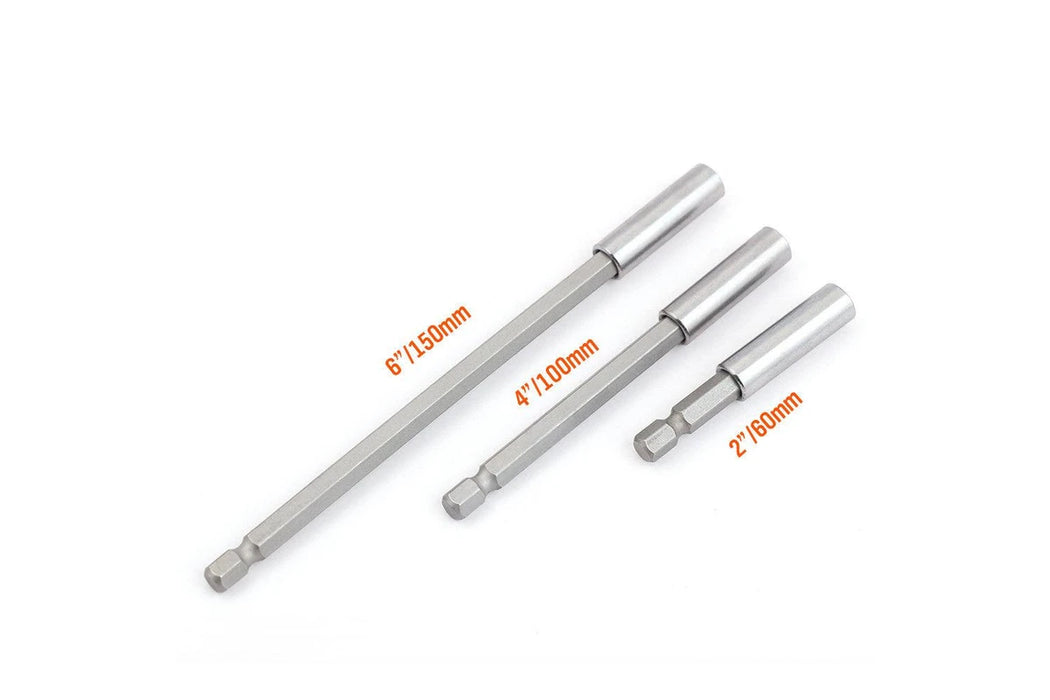 Horsudy 1/4 Hex Extension Magnetic Screw Bit Holder 3 Set - 60mm, 100mm & 150mm