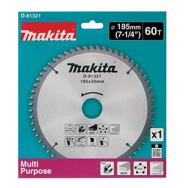 MAKITA MULTI CUT 185MM X 30 X 60T TCT SAW BLADE D-81321