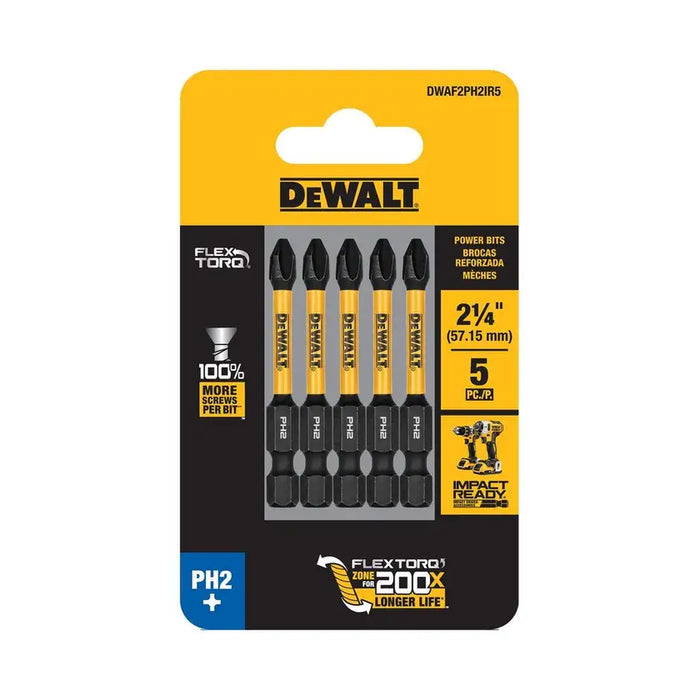DEWALT PH2 FLEXTORQ 57mm - 5 Pack