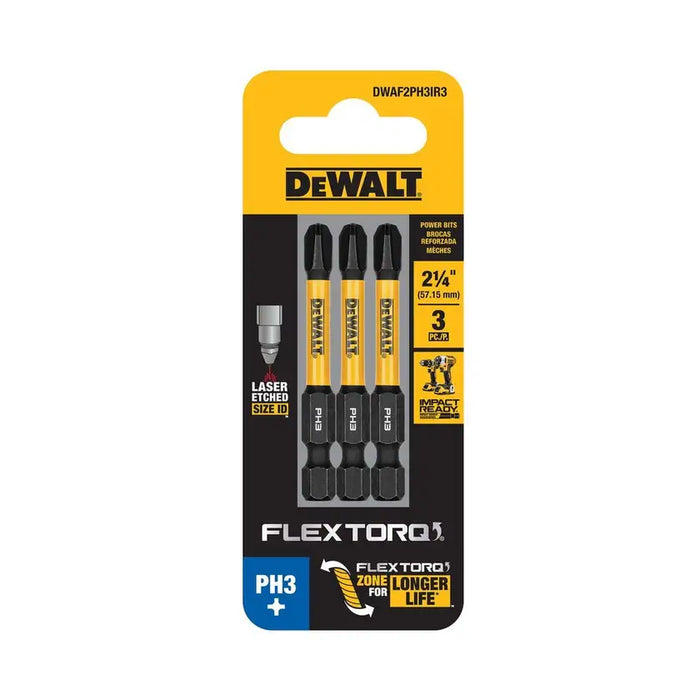 DEWALT PH3 FLEXTORQ 57mm - 3 Pack