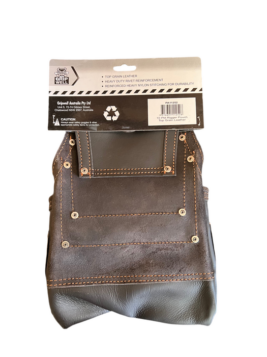 Gripwell 10 Pocket Rigger Pouch Top Grain Leather - PA11252