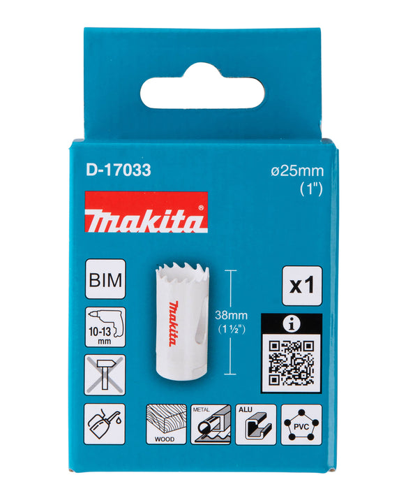 Makita 25mm Bi-Metal Hole Saw - D-17033
