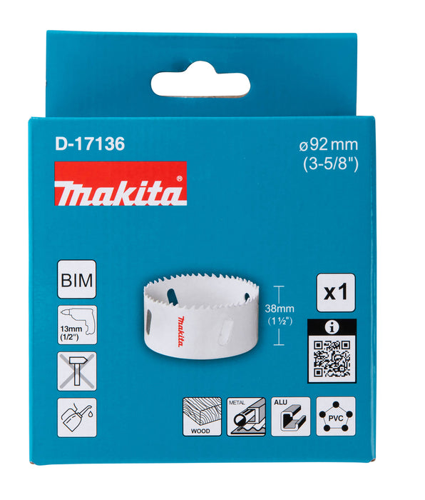 Makita 92mm Bi-Metal Hole Saw - D-17136