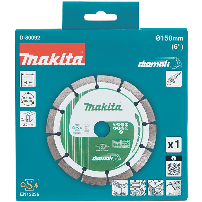 Makita 150mm (6") DIAMAK Segmented Diamond Blade - D-80092