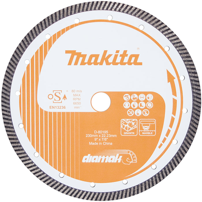 Makita 230mm (9") DIAMAK Turbo Diamond Blade - D-80195