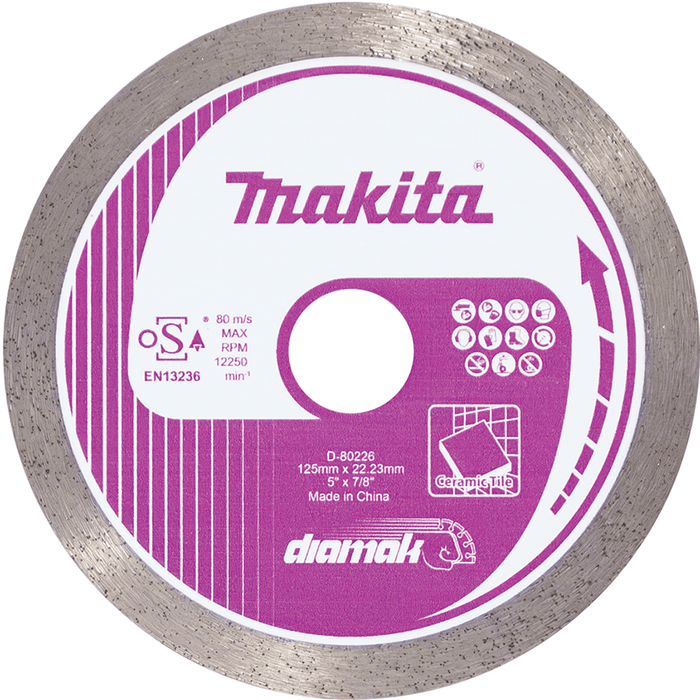 Makita 125mm (5") DIAMAK Continuous Rim Diamond Blade - D-80226