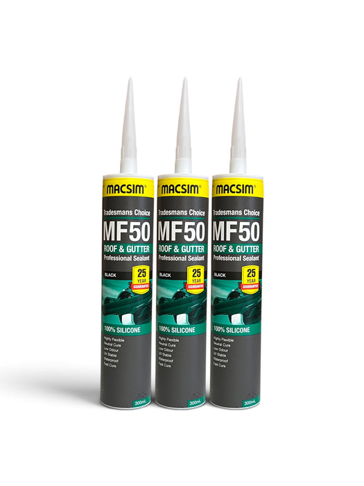 Macsim MF50 - 20pcs Roof & Gutter Sealant 100% Silicone Black 300ml - 53TRGB