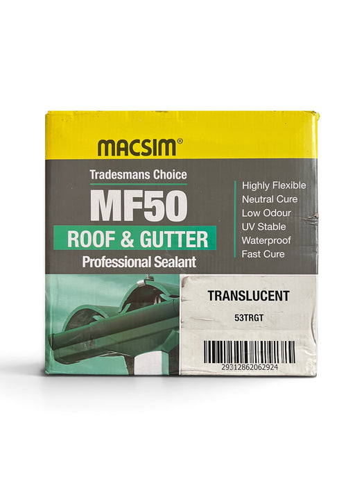 Macsim MF50 - 20pcs Roof &amp; Gutter Professional Sealant 100% Silicone Translucent 300ml - 53TRGT