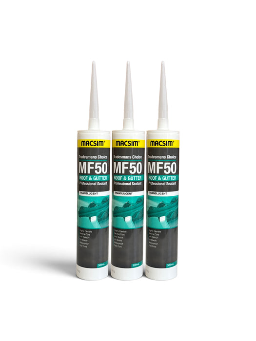 Macsim MF50 - 20pcs Roof &amp; Gutter Professional Sealant 100% Silicone Translucent 300ml - 53TRGT
