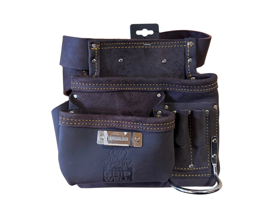 Gripwell Oil Tan Leather Single Pouch Tool Belt - PA11181