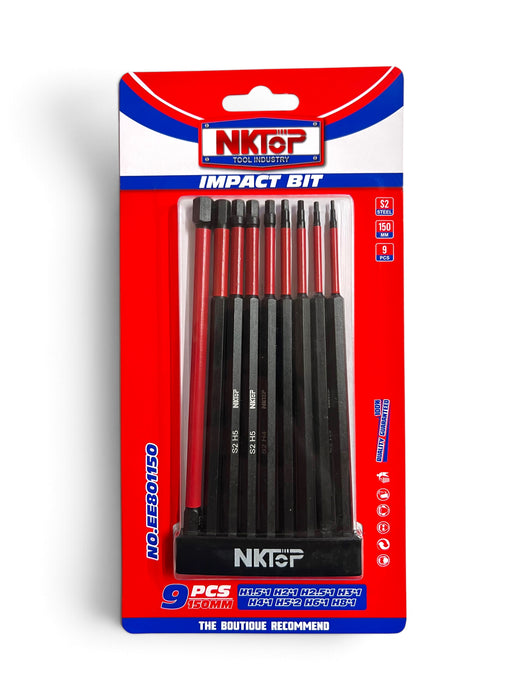 NKTOP 9-Piece 150mm Impact Hex Bit Set - EE801150