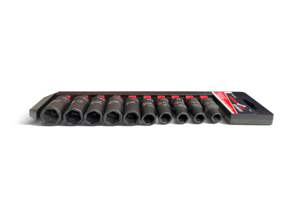 Torqpoint 10-Piece 1/2" Drive Short Impact Socket Set - ISS411M