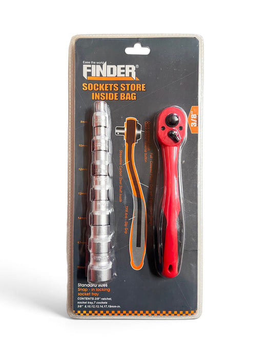 Finder 3/8" Drive Ratchet and Socket Set with Storage Bag - FINDER30