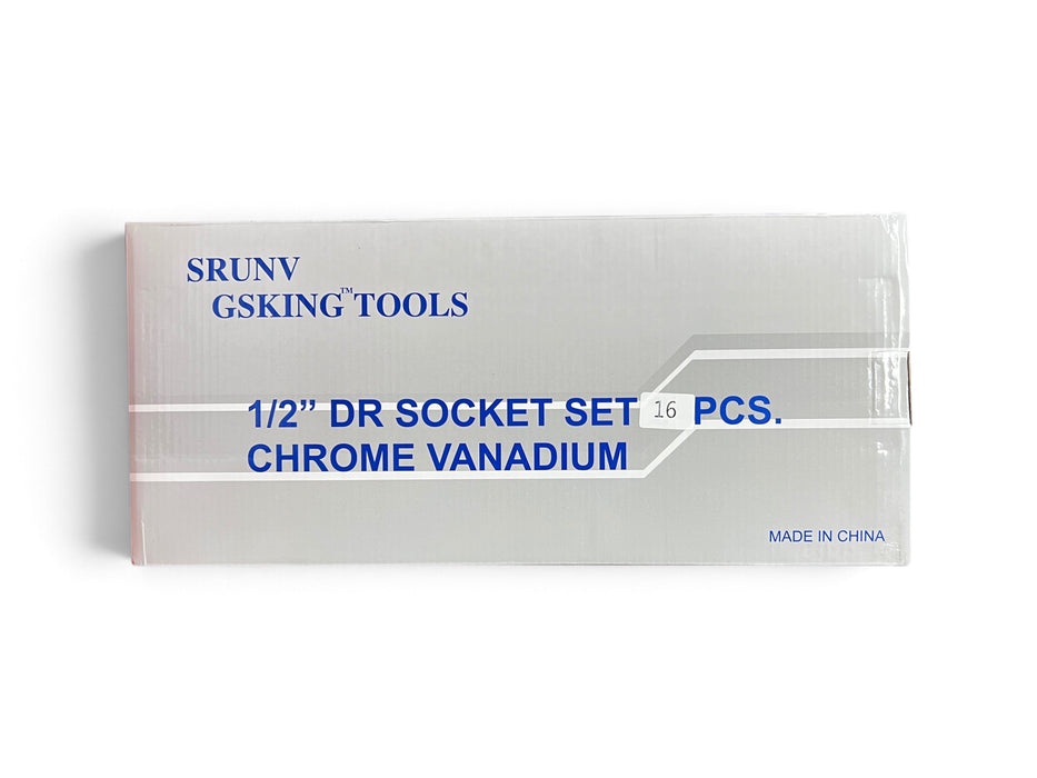 SRUNV GSKING TOOLS 16-Piece 1/2" Drive Socket Set - SRUNV16