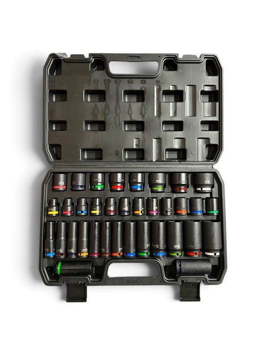 Torqpoint 35-Piece 1/2" Drive Deep and Short Impact Socket Set - BST-X004
