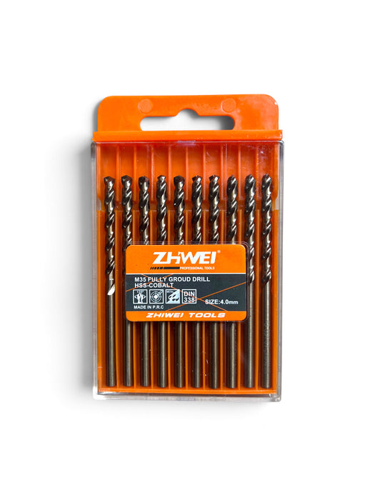 ZHWEI M35 Fully Ground HSS-Cobalt Twist Drill Bit Set 4.0 mm - ZMD3510