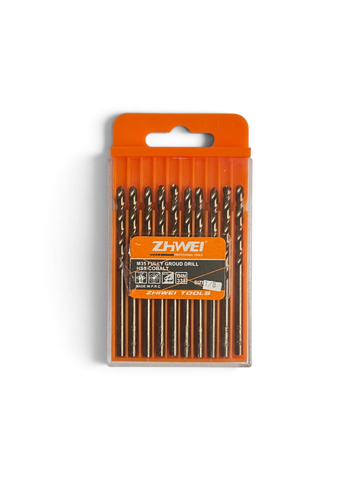 ZHWEI M35 Fully Ground HSS-Cobalt Twist Drill Bit Set 1/8" - ZMD3514
