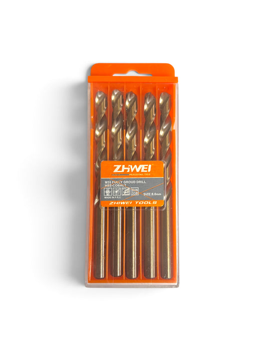 ZHWEI M35 Fully Ground HSS-Cobalt Twist Drill Bit Set 8.0 mm - ZMD3520