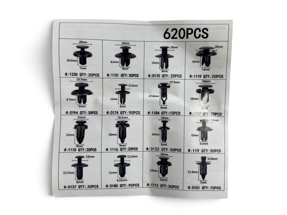 620 PCS Car Push Pin Rivets and Trim Clip Assortment Kit - CPC620