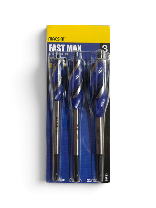 MACSIM FAST MAX Tri-Flute Spade Drill Bit Set - 3 Piece -88FS3