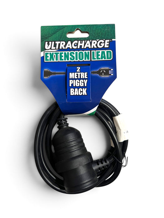 Ultracharge 2 Metre Piggy Back Extension Lead (Black) - UR240/2PB