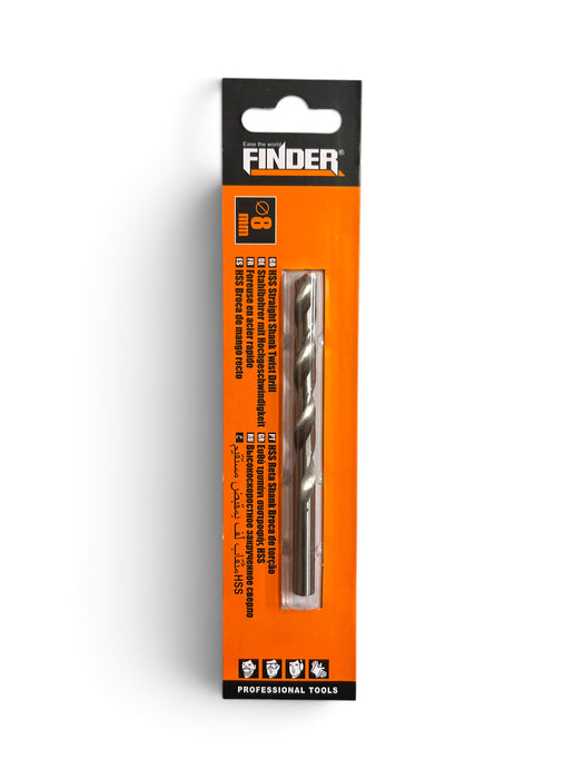 Finder HSS Straight Shank Twist Drill Bit 8mm - FIND08