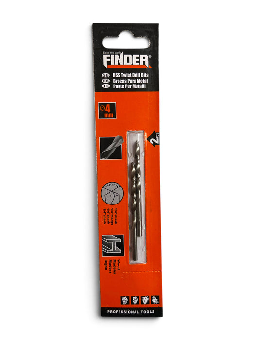 Finder HSS Twist Drill Bit 4mm (2 Pack) - FIND40