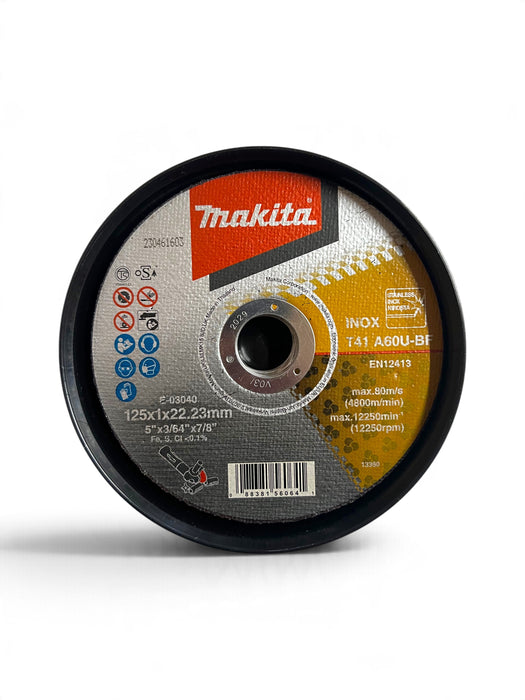 Makita 125mm x 1mm INOX Thin Cut-Off Disc 12-Piece Set - E-03040-12