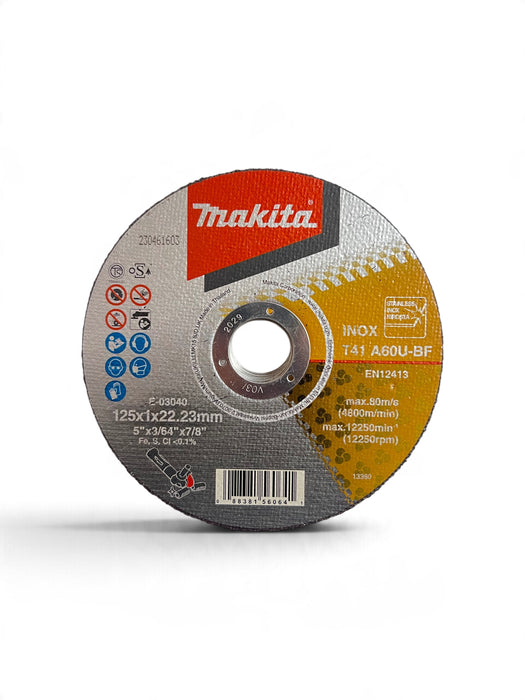 Makita 125mm x 1mm INOX Thin Cut-Off Disc 12-Piece Set - E-03040-12
