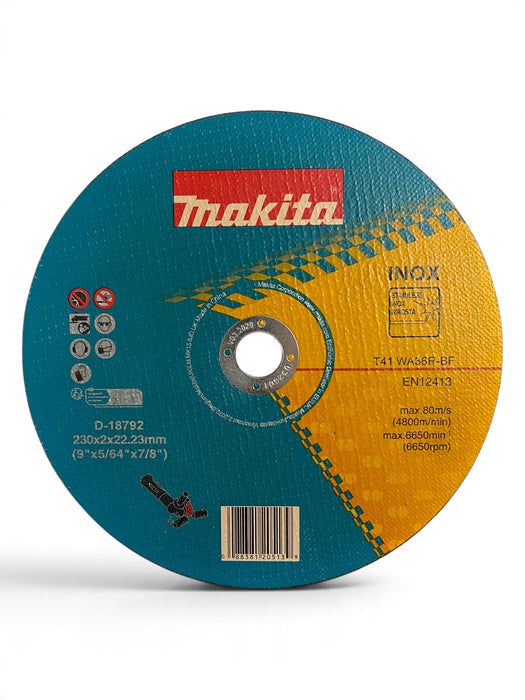 Makita 230mm x 2mm INOX Cut-Off Disc 10-Piece Set - D-18792-10