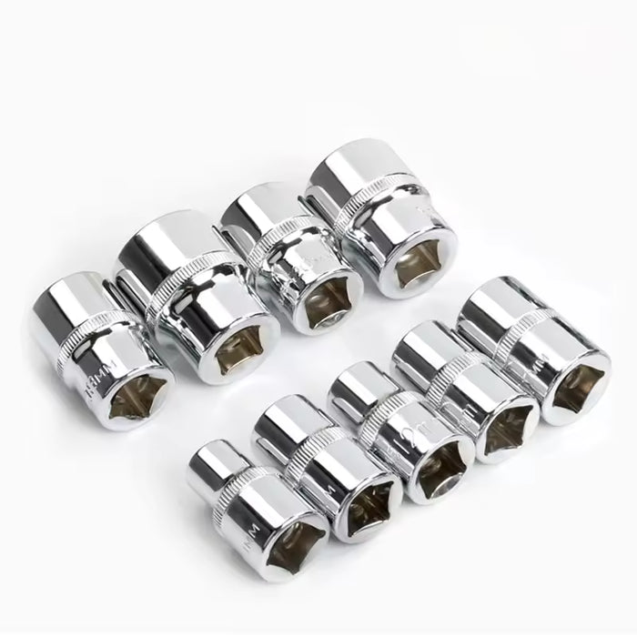 Short 1/2" Drive Chrome Vanadium Hex Metric Socket (8mm - 32mm)