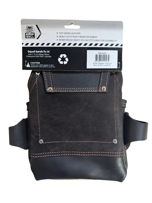 Gripwell 4 Pocket Rigger Pouch Top Grain Leather - PA11253