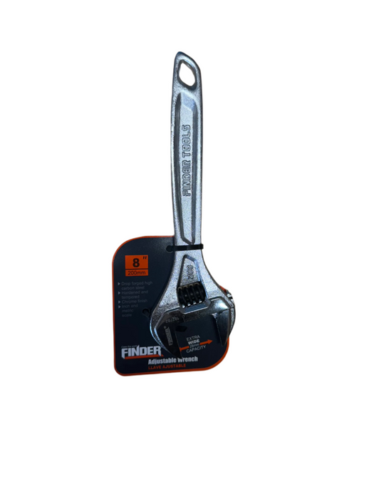 Finder Adjustable Shifter Wrench 200mm (8") Chrome Handle