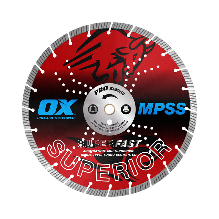 OX Pro 400mm (16") Superfast Multi Purpose Turbo Segmented Diamond Blade - OX-16MPSS