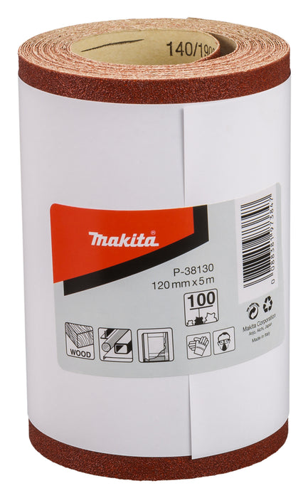 Makita Abrasive sanding roll, 120 mm x 5 m, 100G - P-38130