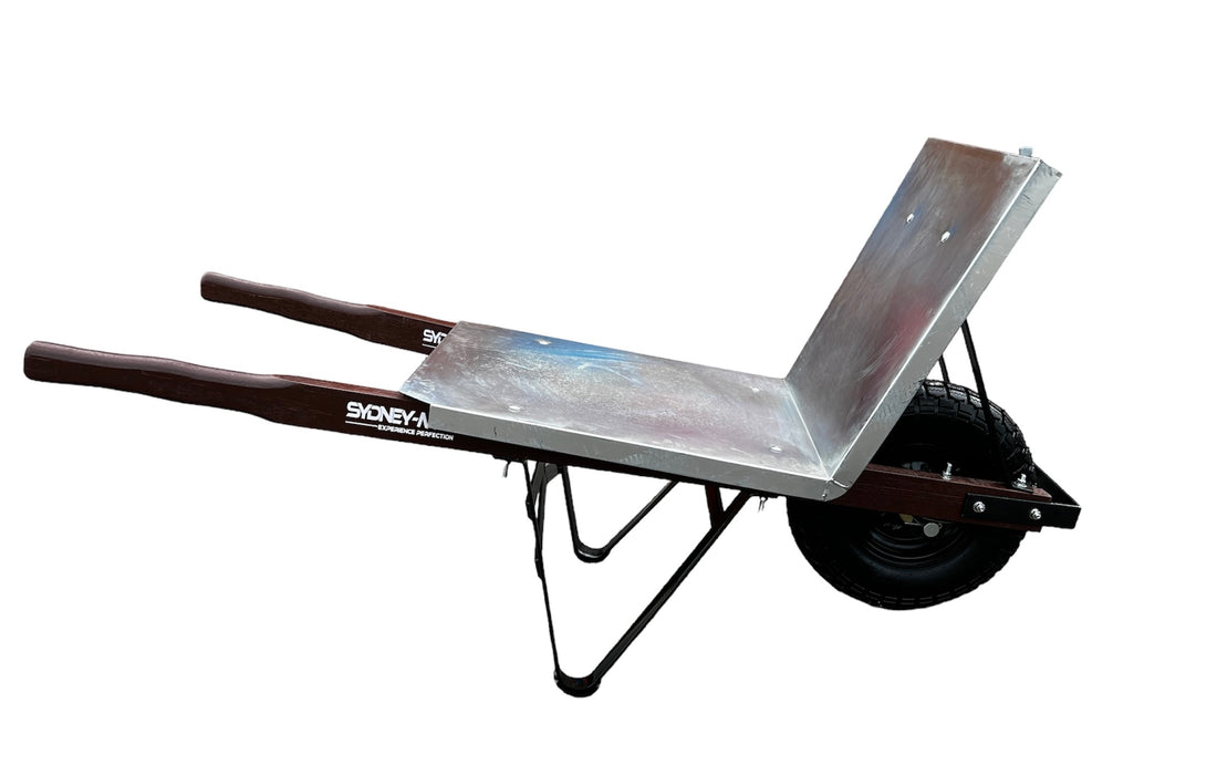 SYDNEY-MIX Flat Tray Brickies Wheelbarrow - Pneumatic Tyre