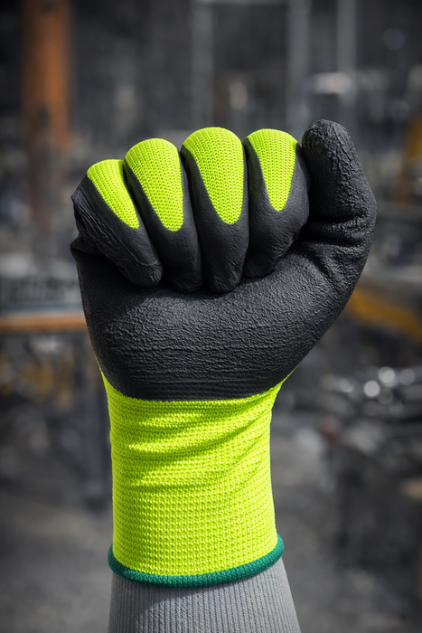 SYDNEY-MIX High Performance Latex Work Gloves – Hi-Vis Fluro Yellow