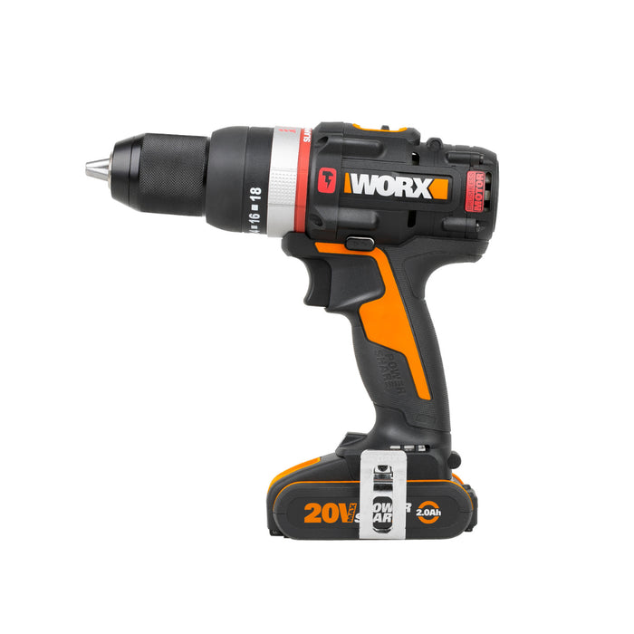 WORX 20V 50Nm Active Hammer Drill – Brushless | 2x 2Ah POWERSHARE Kit | WX-JCR