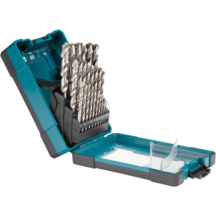 Makita 25 Piece Assorted 1-13mm HSS G-Series Metric Metal Drill Bits Set - D-67555