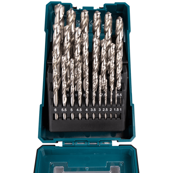Makita 25 Piece Assorted 1-13mm HSS G-Series Metric Metal Drill Bits Set - D-67555