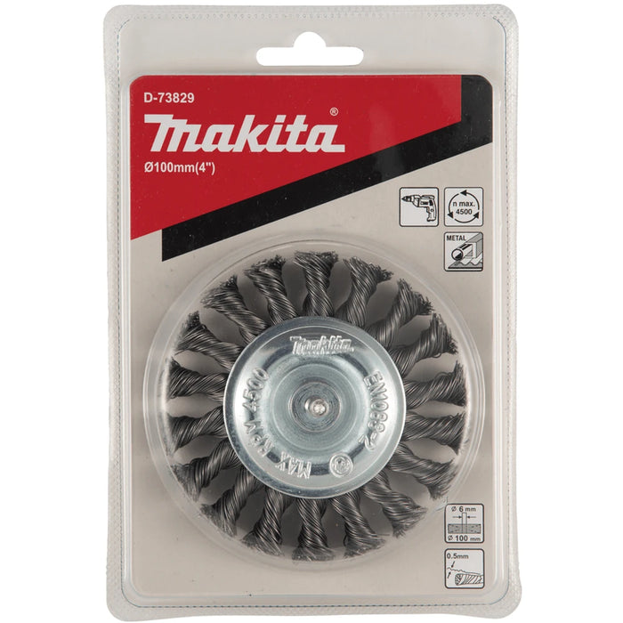 Makita 100mm Knotted Wire Wheel Brush - D-73829