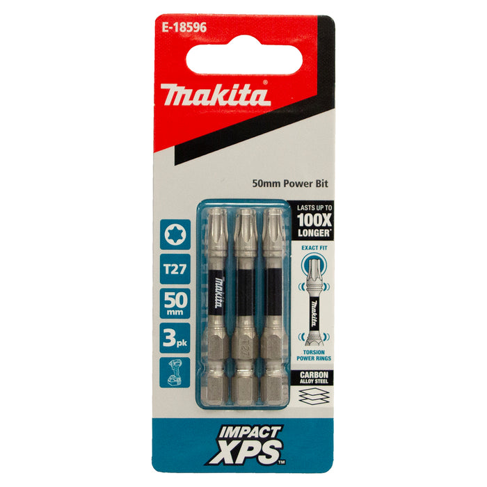 Makita Impact XPS T27 x 50mm Power Bits - 3 Pack - E-18596